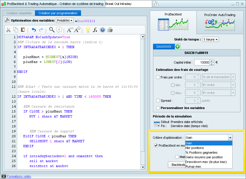 Nouveautés de ProRealTime v11.1