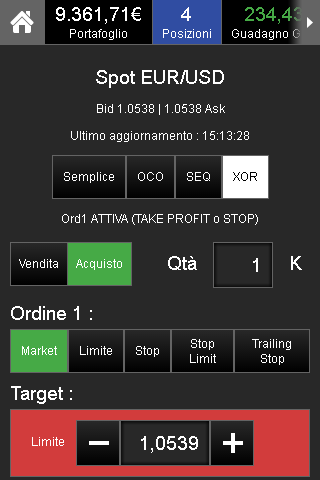 Schermo order ticket